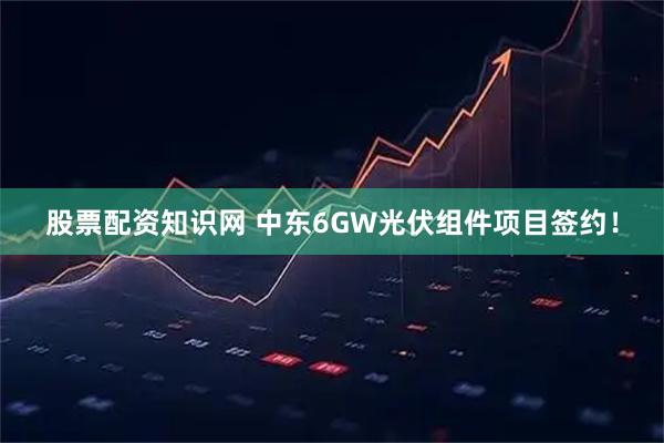 股票配资知识网 中东6GW光伏组件项目签约！